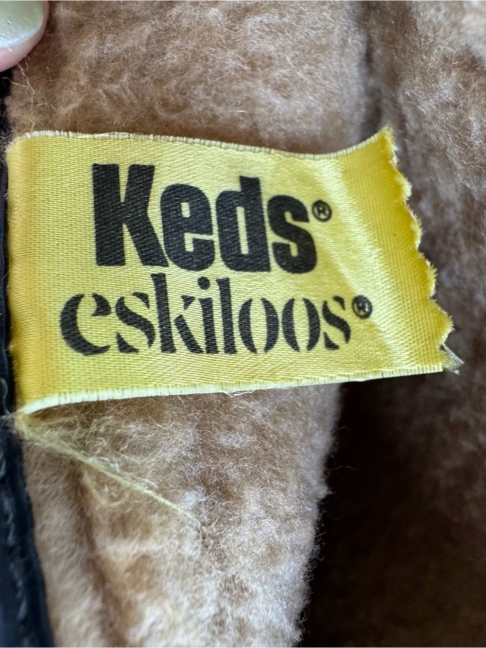 Vintage 70s Keds Eskiloos Waterproof Faux Shearling Lined Pull On Boots Black
